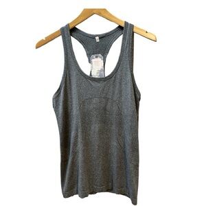Lululemon sz 6 tank‎ razorback grey gray charcoal Stretchy